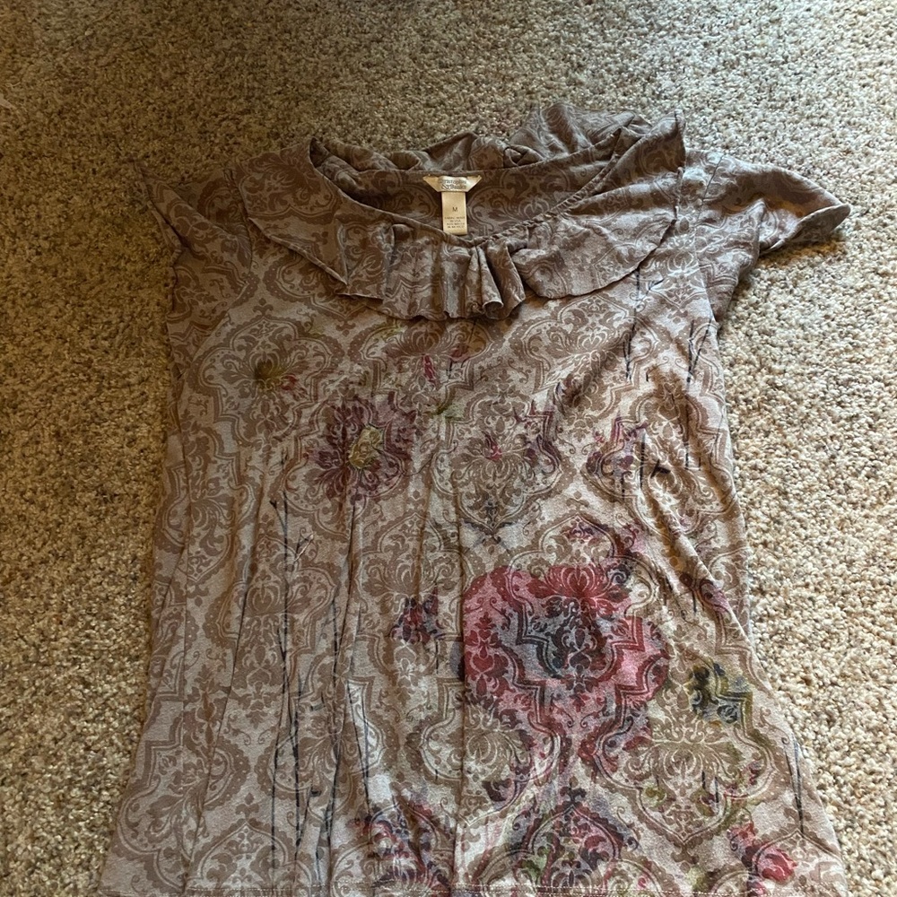 Floral Patterned Brown Top